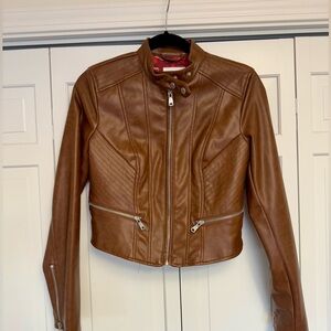 Avec Les Filles brown faux leather jacket!